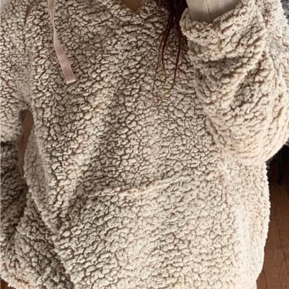 Altar'd State Cream Sherpa Hoodie